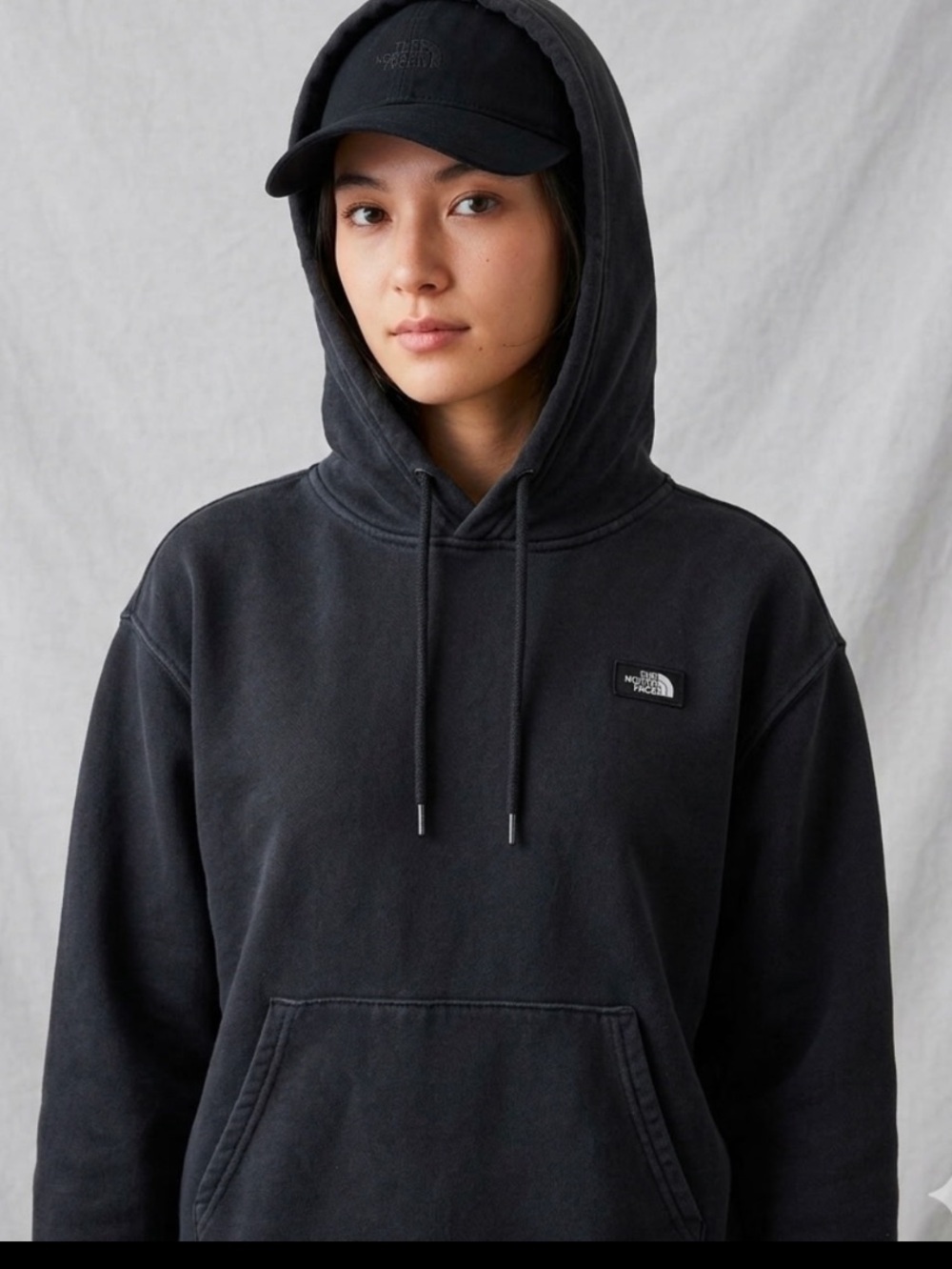 The North Face Black Hoodie with Small Chest Logo